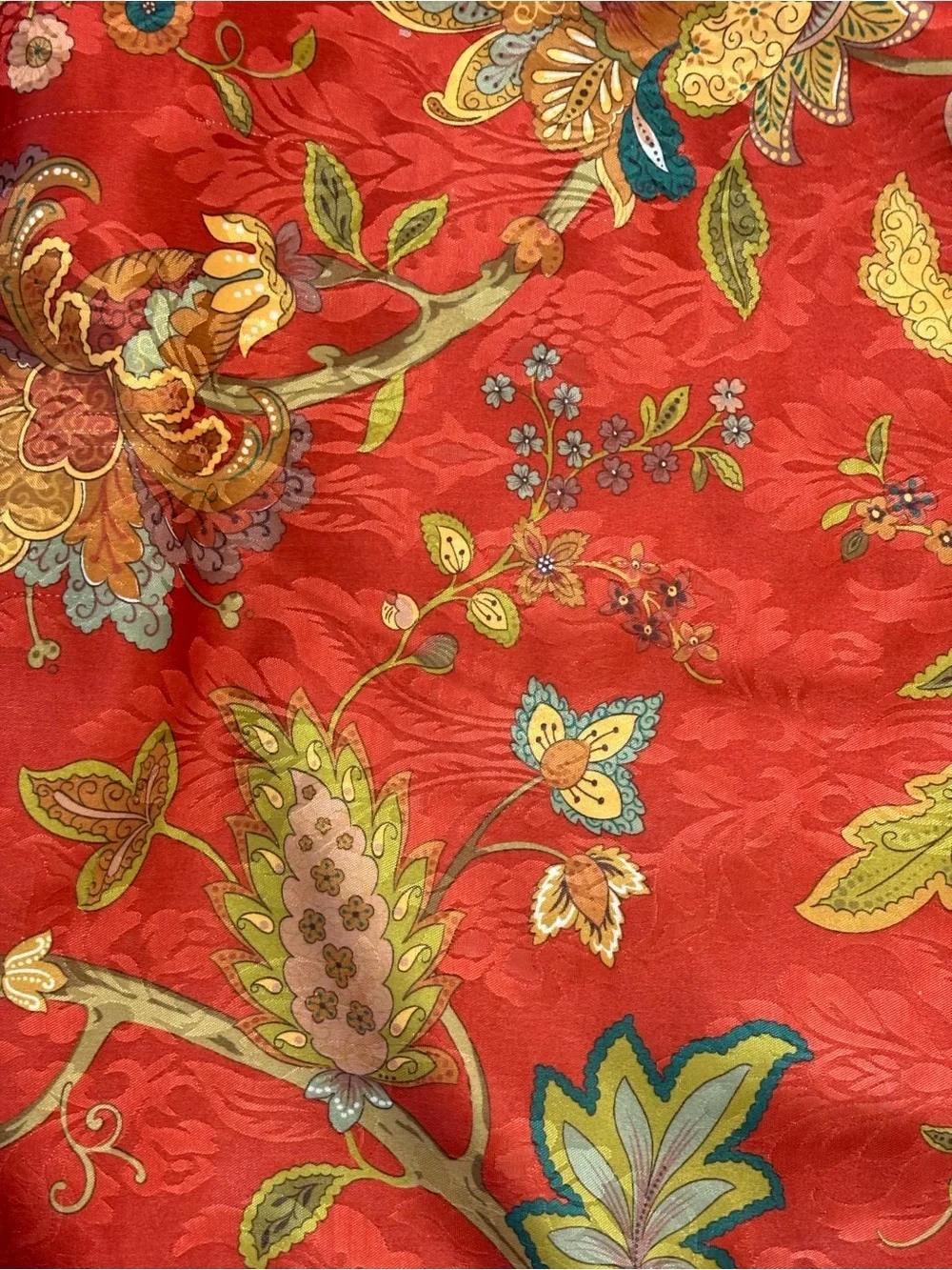 2 J Queen New York Key Largo Padded Pillow Shams King Orange Jacobean Floral